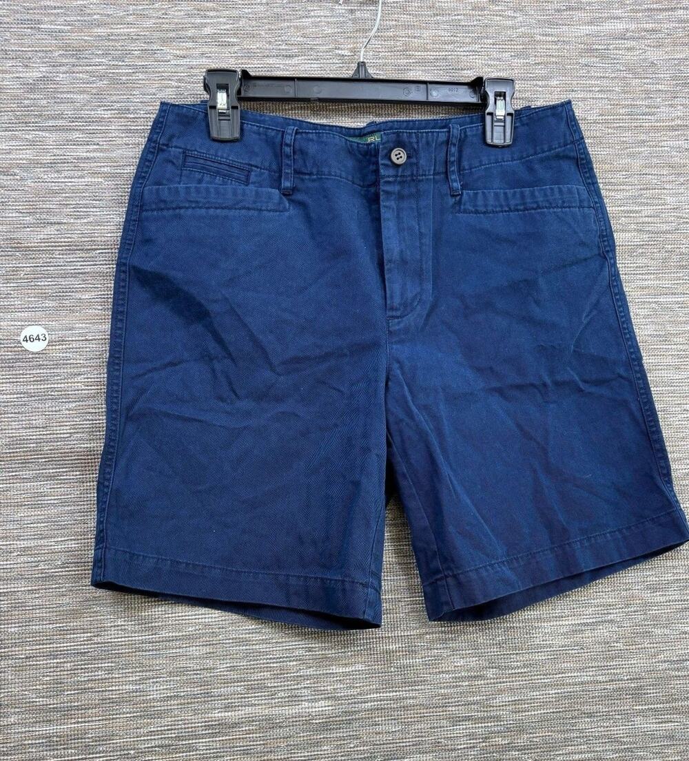 Lauren Ralph Lauren Shorts Womens Size 10 Blue Chino Twill Cotton Casual